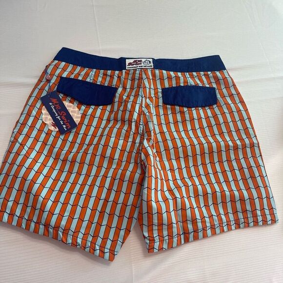 NWT MR. SWIM Shifted Orange Retro Swim Trunks Shorts Size 30 New - Picture 3 of 13